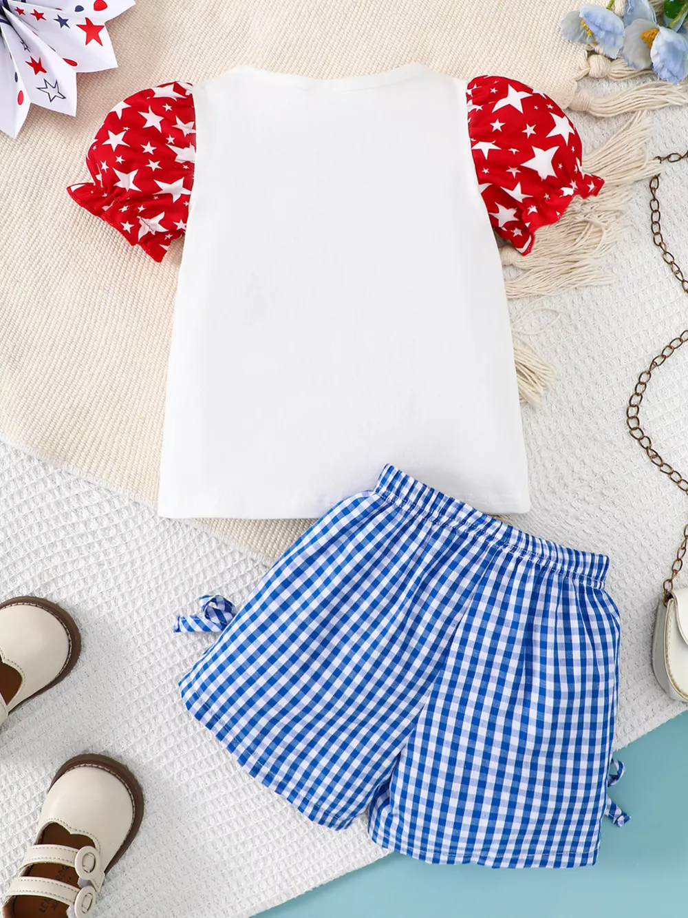 Children's Teacher Graphic Tee & Gingham Shorts Set, image 8