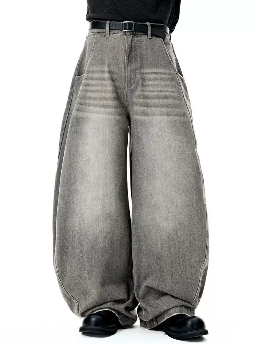 Men's Washed Wide Leg Jeans, image 10