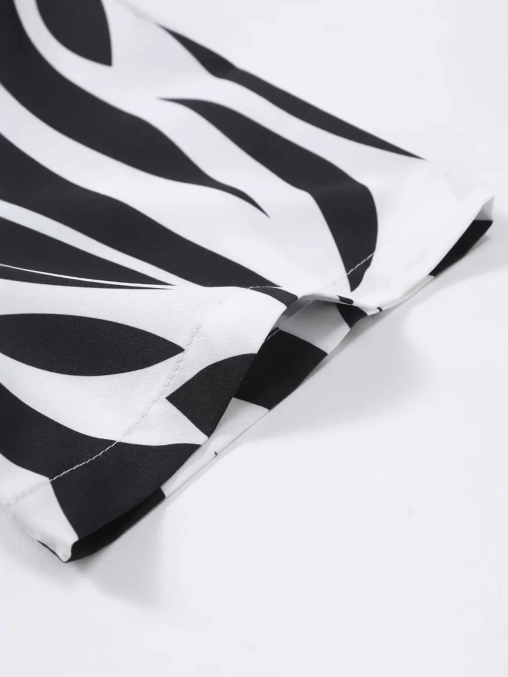Men's Zebra Print Short Sleeve Shirt and Shorts Set, image 4