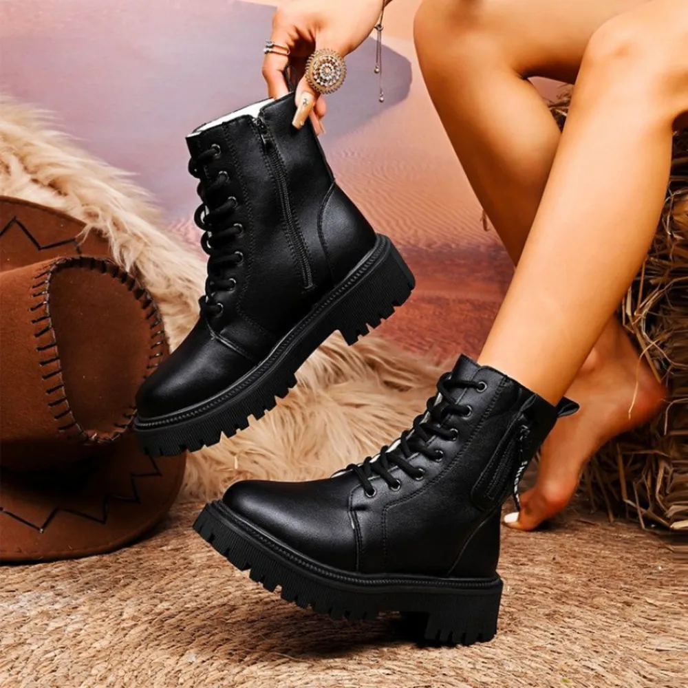 Lace-Up Platform Boots, image 3