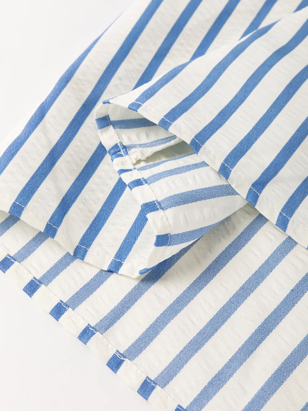 Stripe Knotted Sleeve Notched Shift Mini Dress, image 5
