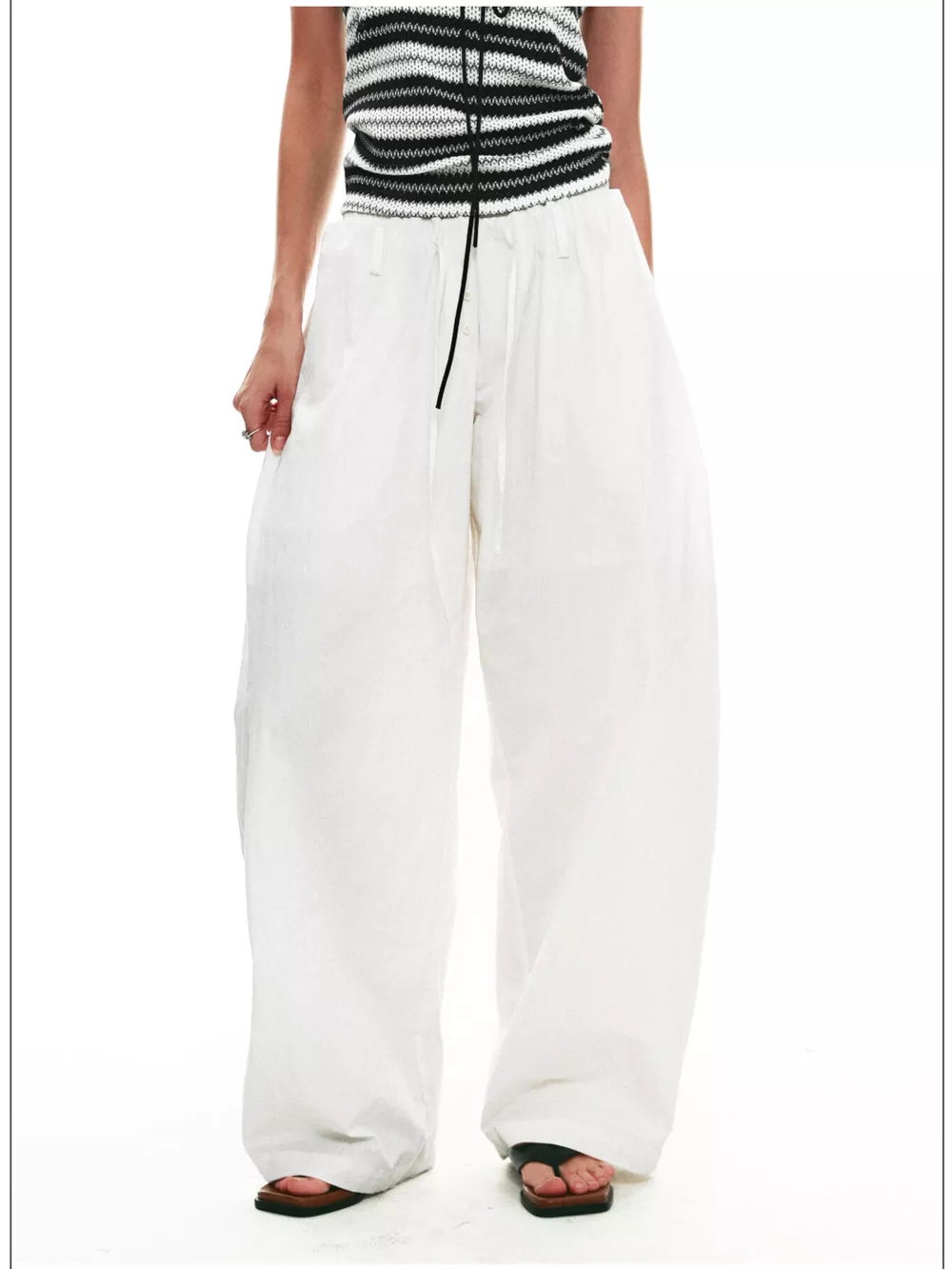 Drawstring Wide-Leg Pants, image 13