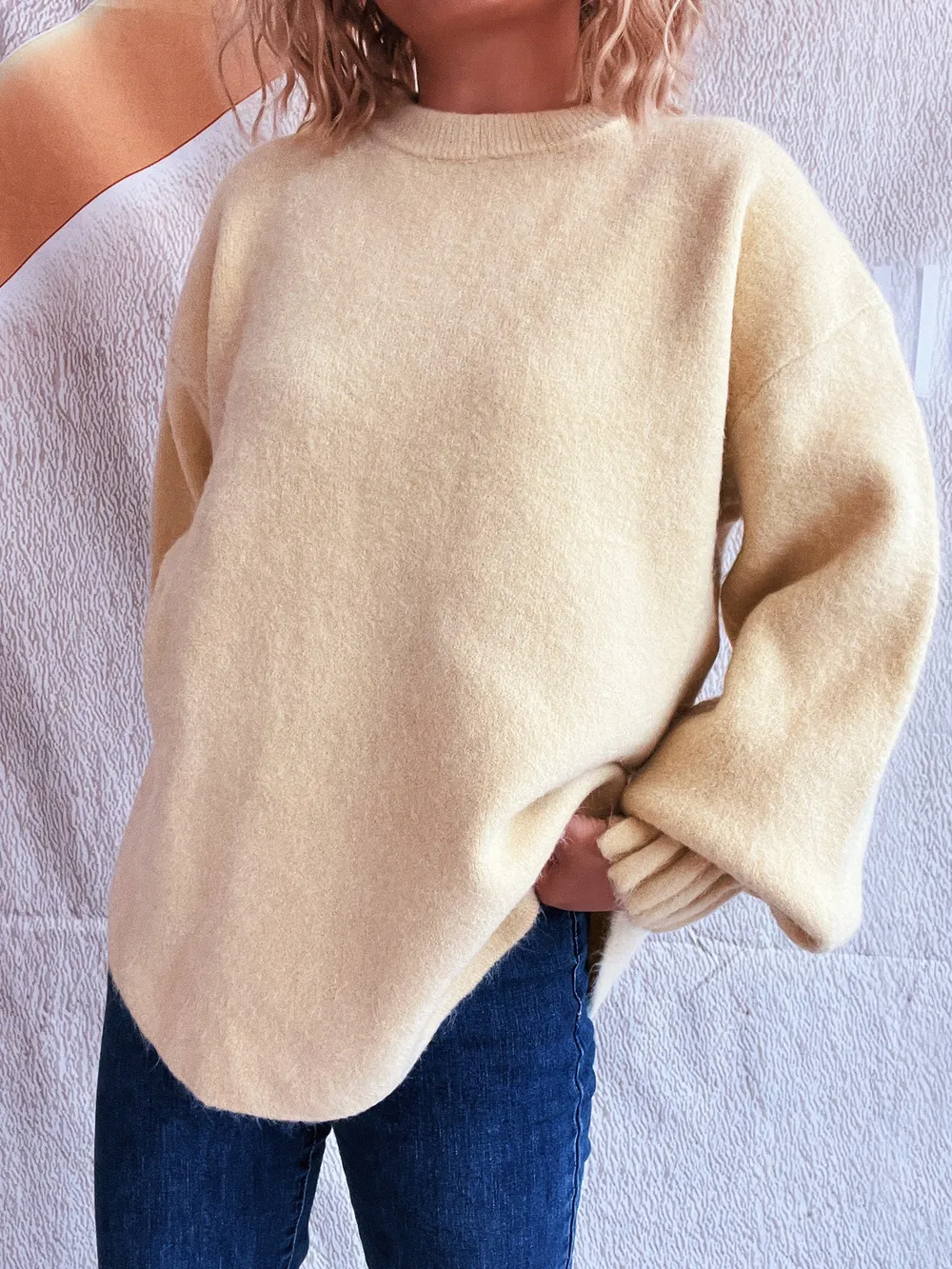 Round Neck Dropped Shoulder Sweater, image 29