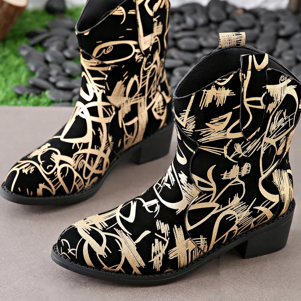 Round Toe Block Heels Boots, image 5