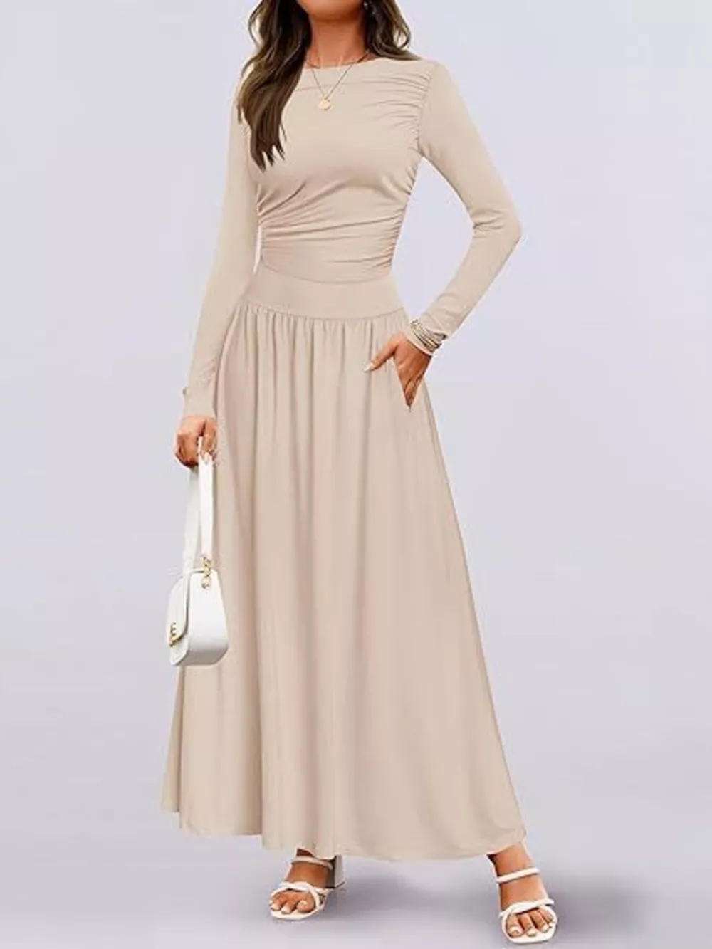 Long Sleeve Maxi Dress with Pockets
