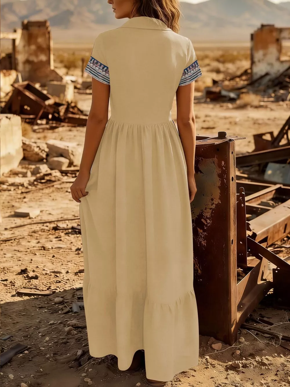 Printed Button-Front Maxi Dress, image 10