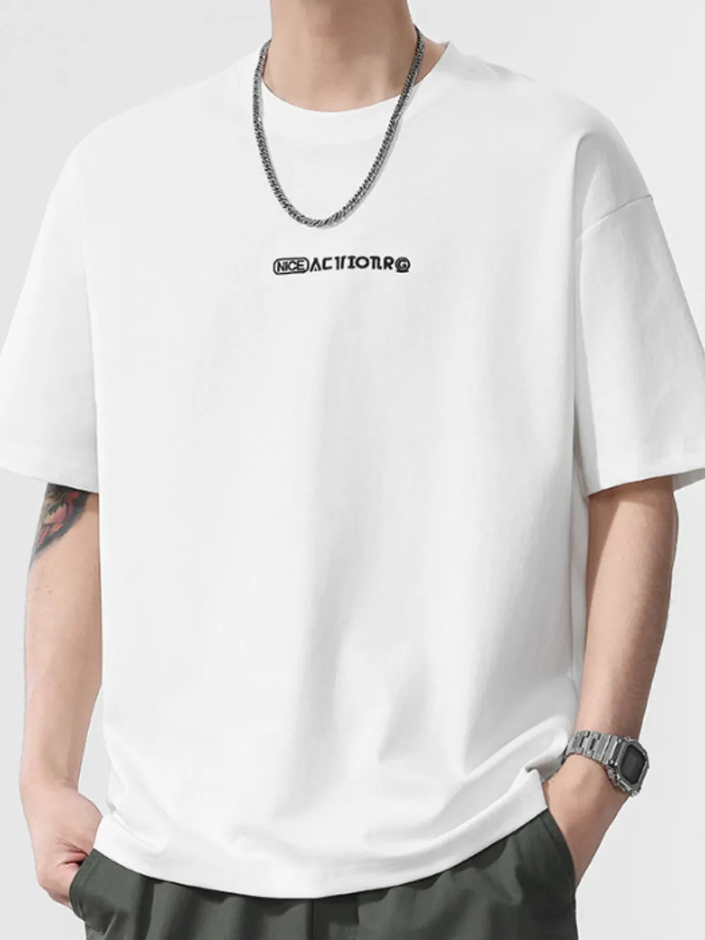 Men's Plus Size Round Neck Short Sleeve T-Shirt, image 5
