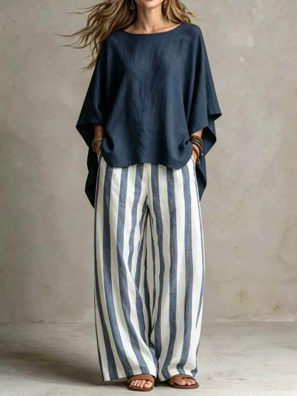 Full Size Solid Color Top and Pants Set Plus Size, image 11