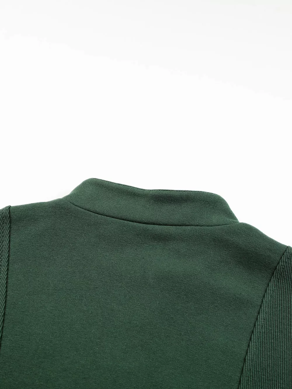 Half Zip Stand Collar Exposed Seam Solid Color Casual Sweatshirt, image 6