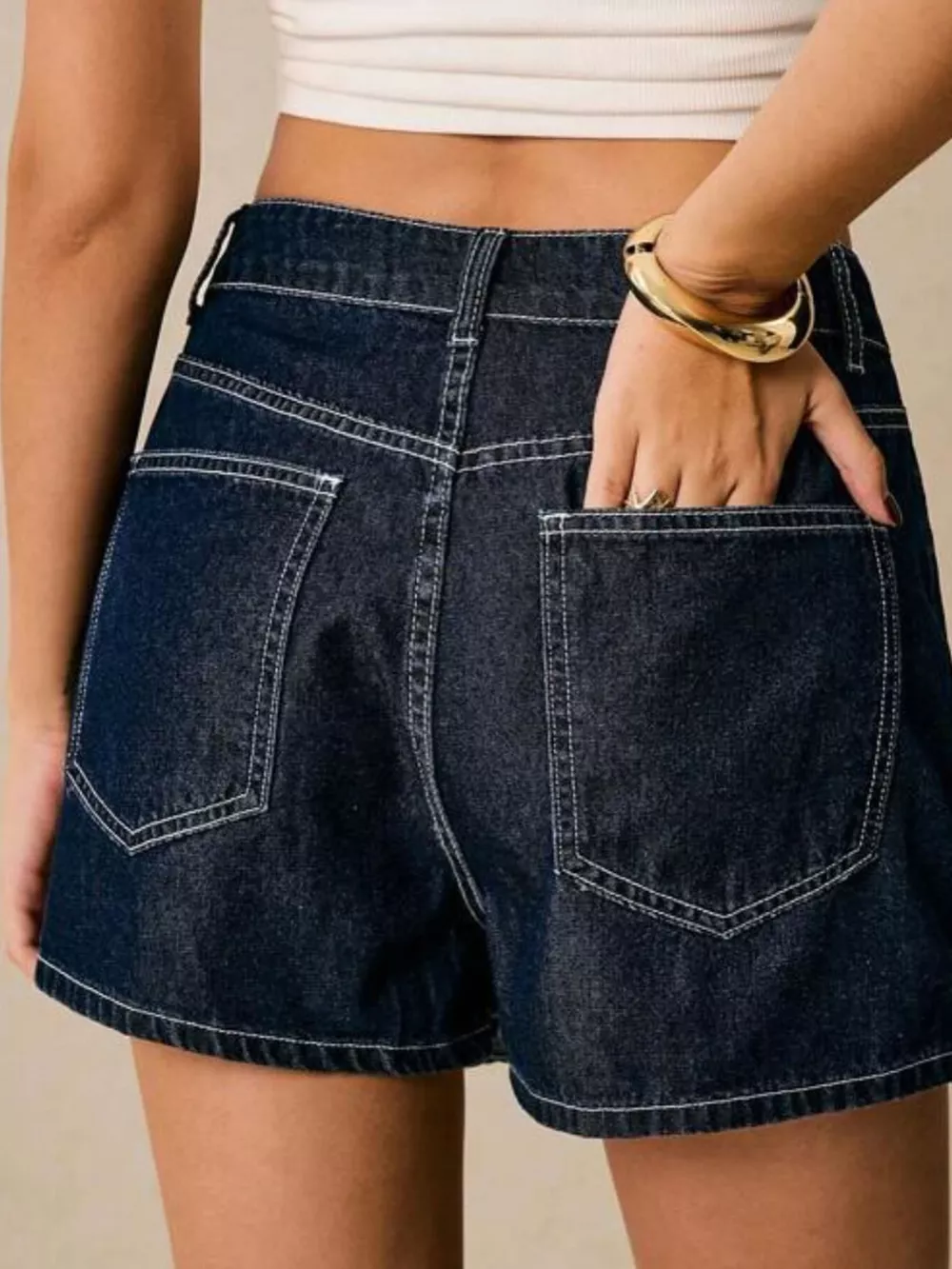 Button Up Short Sleeve Top and Skort Denim Set, image 3