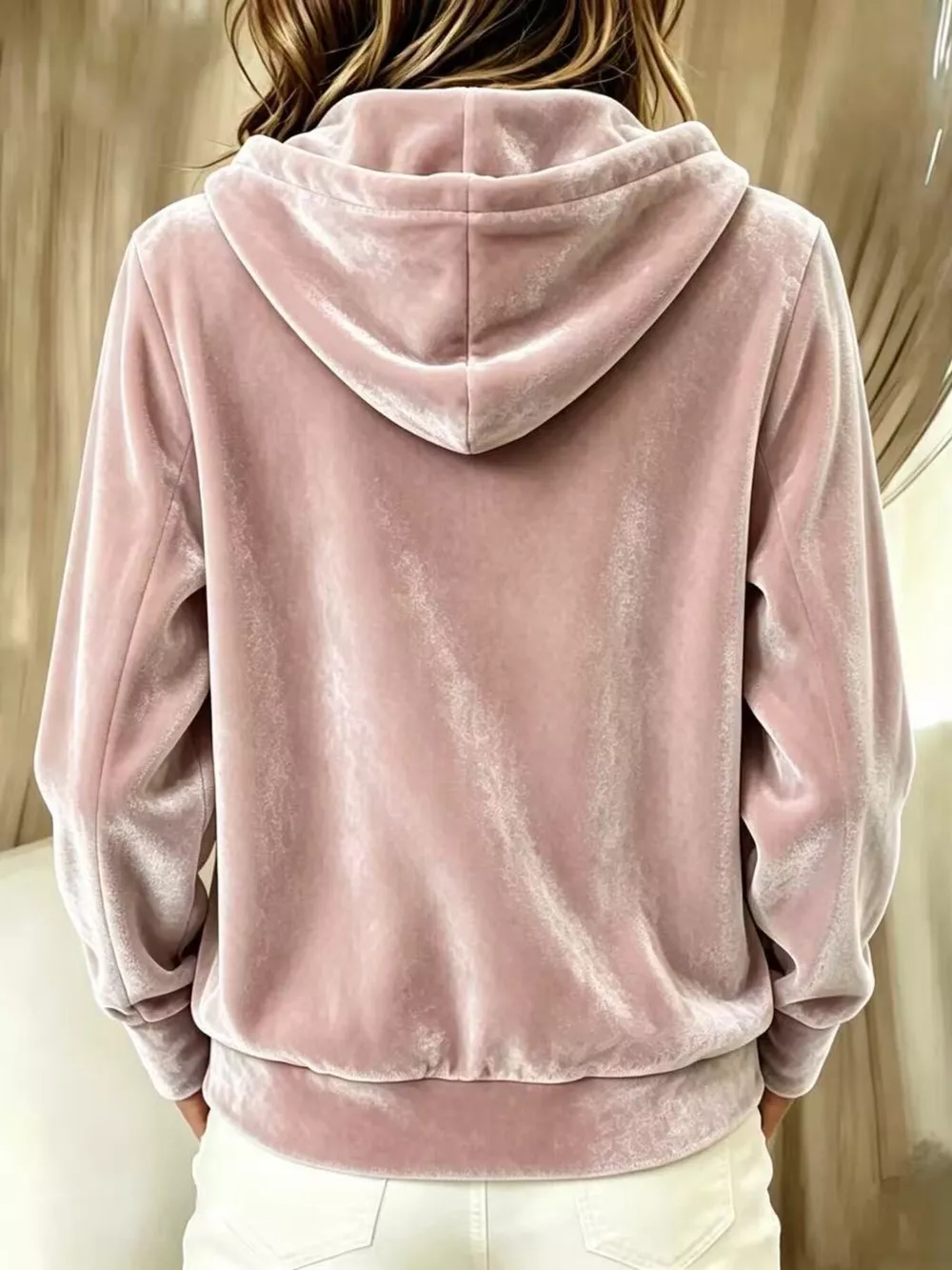 Full Size Velvet Button-Down Hooded Outerwear Plus Size, image 16