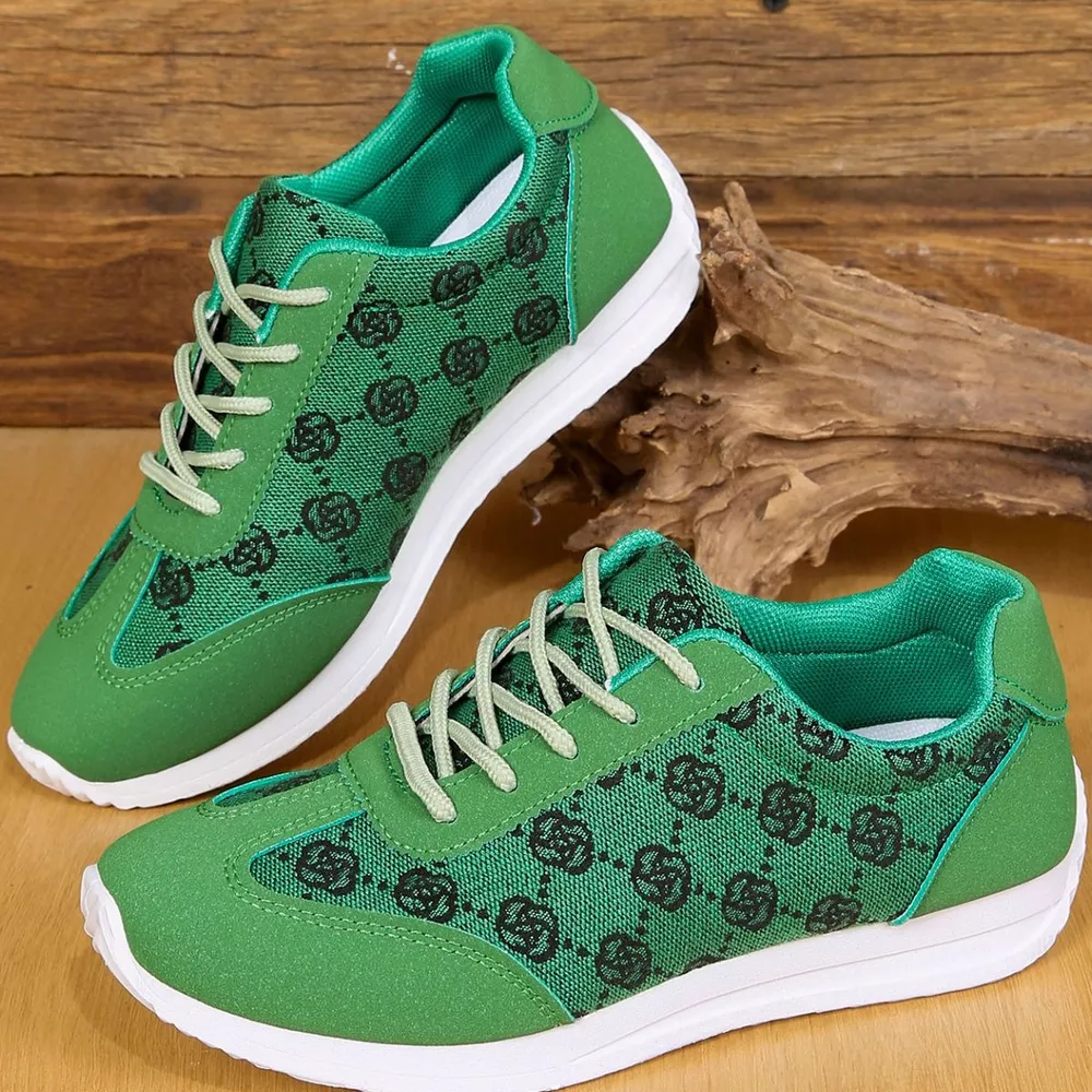 Floral Patterned Lace Up Sneakers, image 2