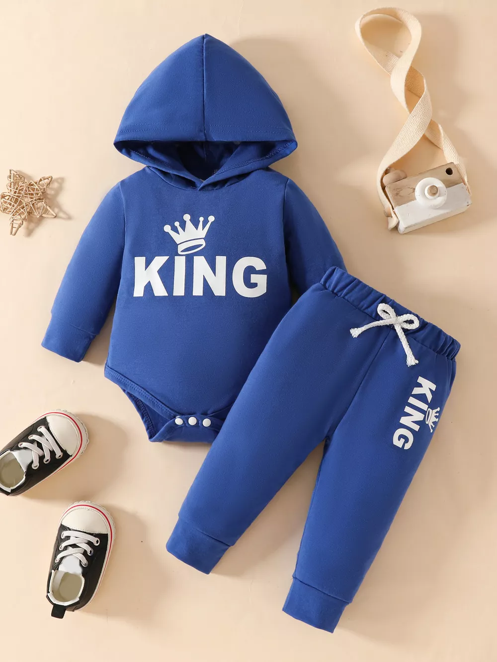Children's Long Sleeve Bodysuit Hoodie and Pants Set, image 2