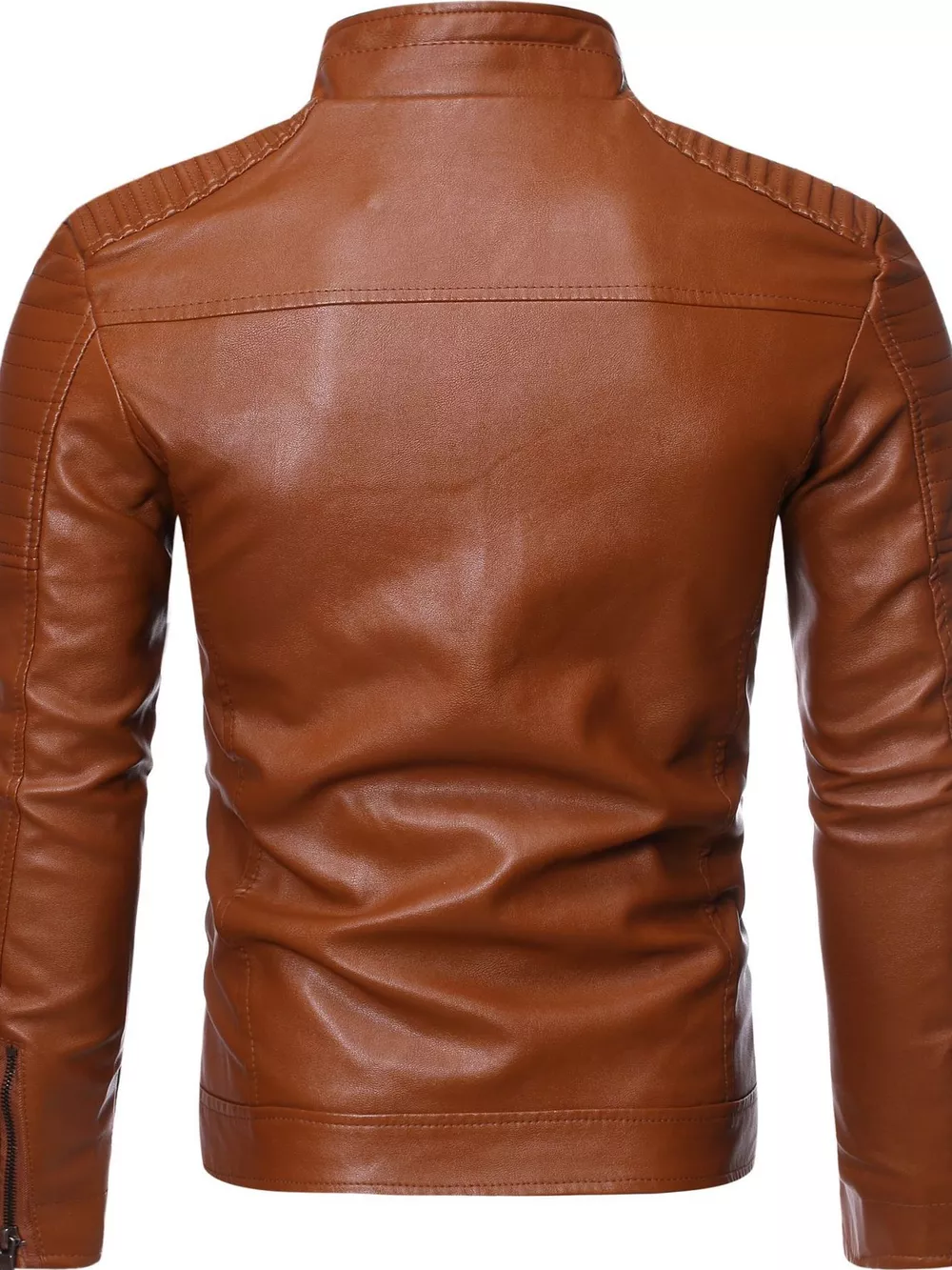 Men's Plus Size Zip Up Motorcycle Jacket, image 2