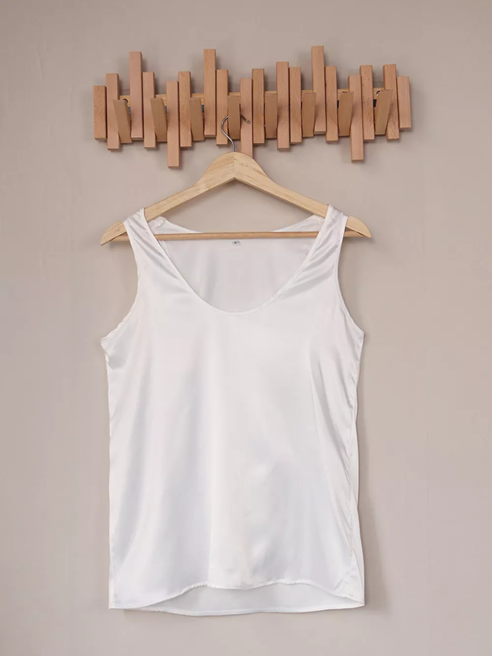 Satin Deep V-Neck Tank, image 5