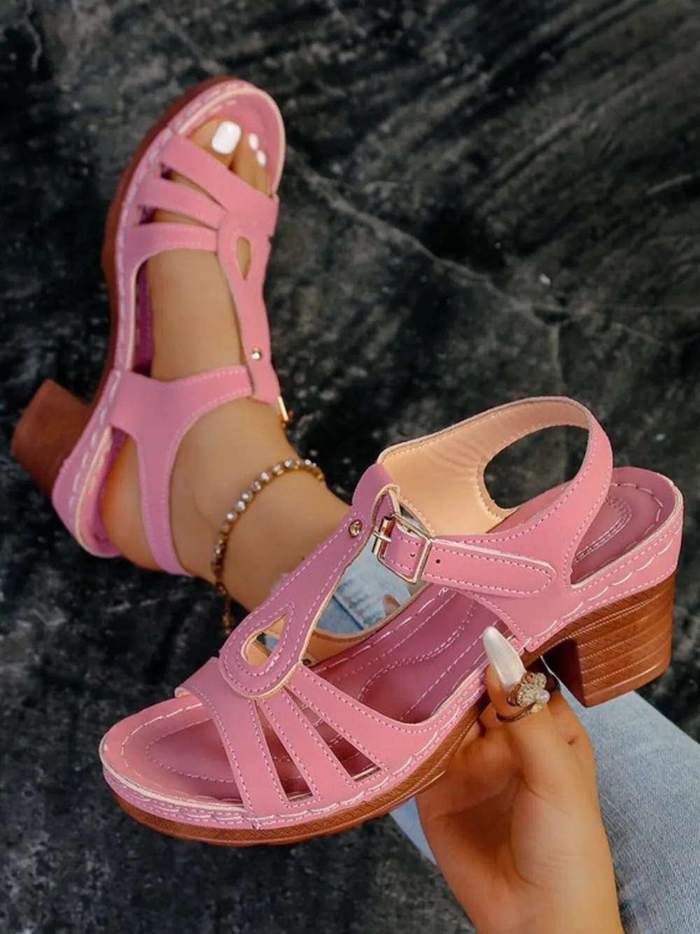 Multi-Strap Block Heel Sandals, image 10