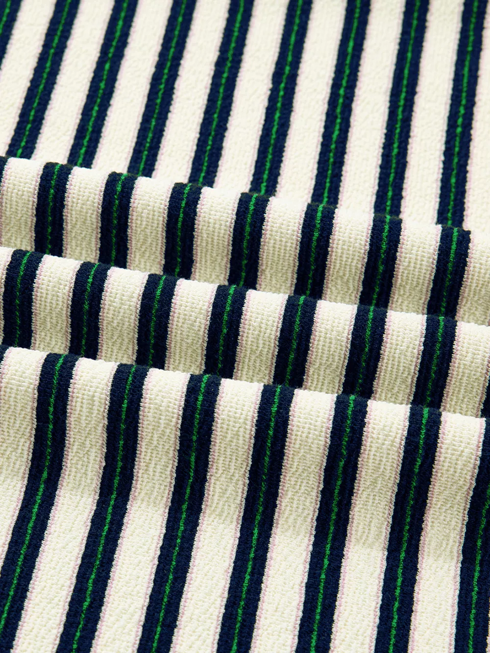 Striped Print Contrast Collar Zip V Neck Long Sleeve Top, image 2