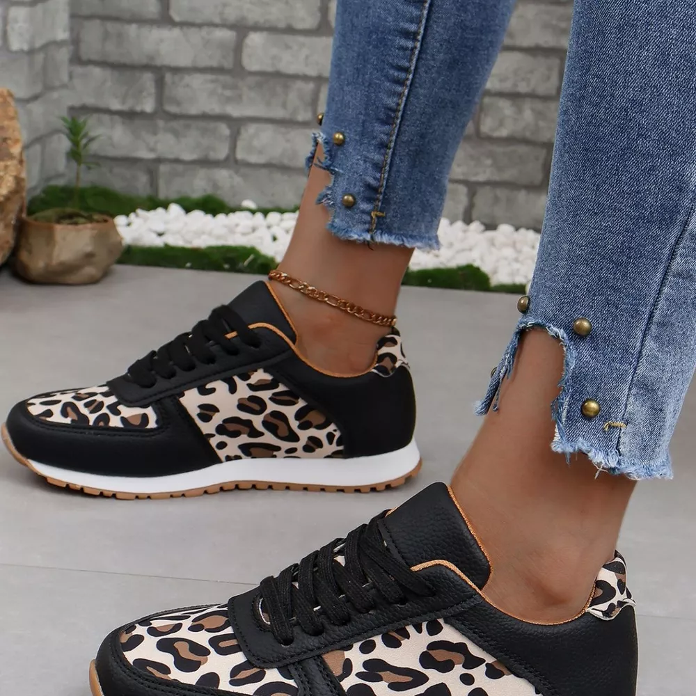 Leopard Print Casual Sneakers, image 7