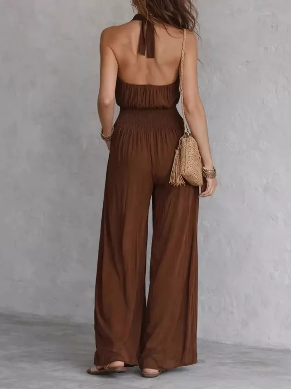 Halter Neck Wide-Leg Jumpsuit, image 4
