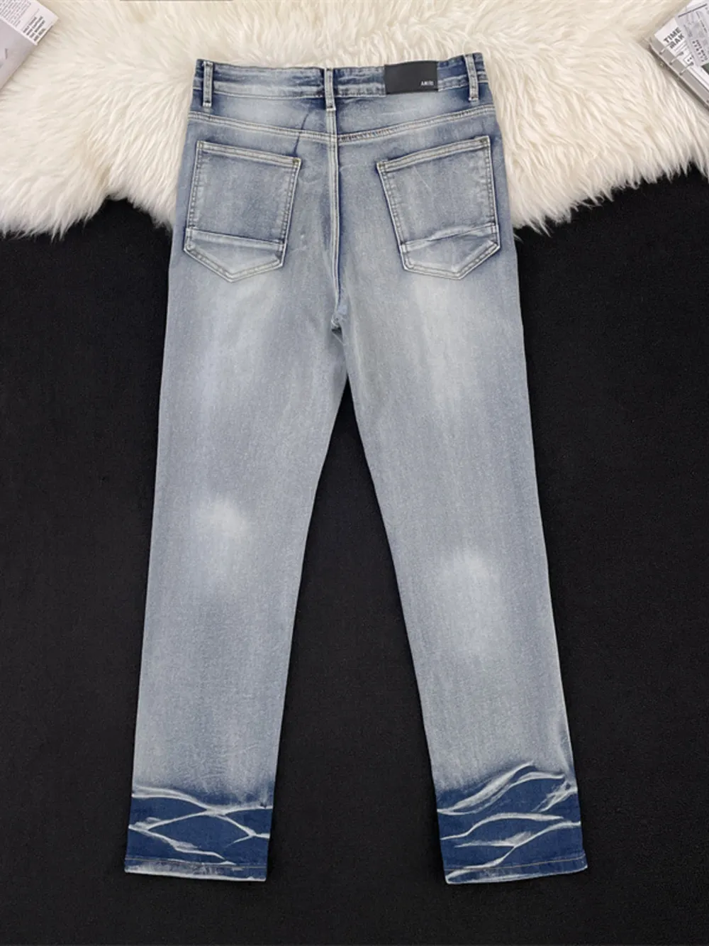 Men's Full Size Distressed Letter Print Skinny Jeans Plus Size, image 2