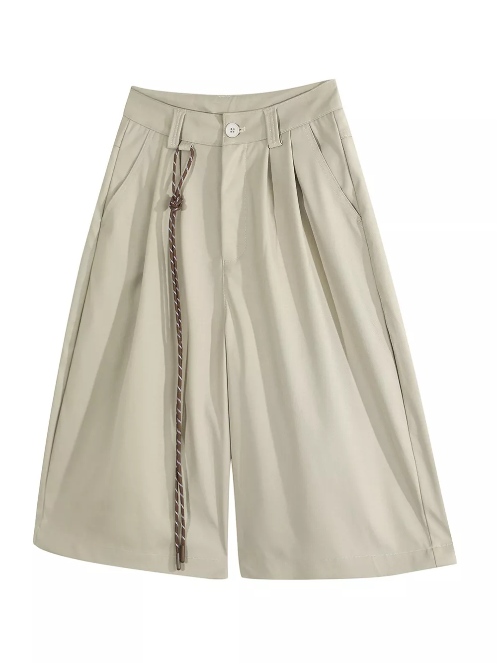 Men's Wide-Leg Shorts with Decorative Drawstring, image 7