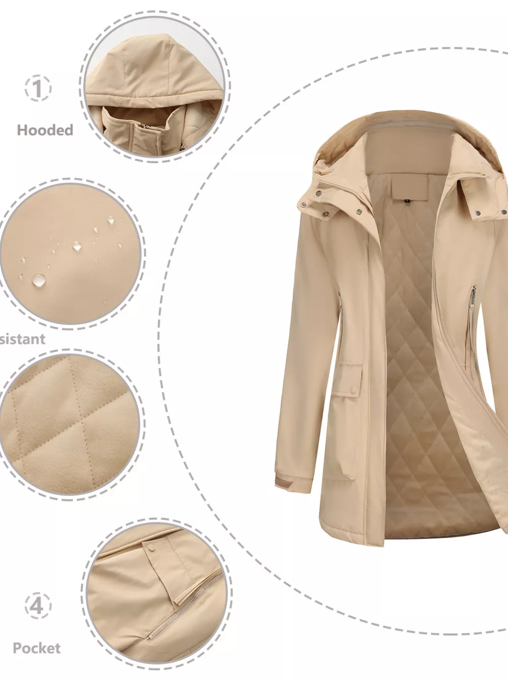 Full Size Zip Up Hooded Parka Outerwear Plus Size, image 19