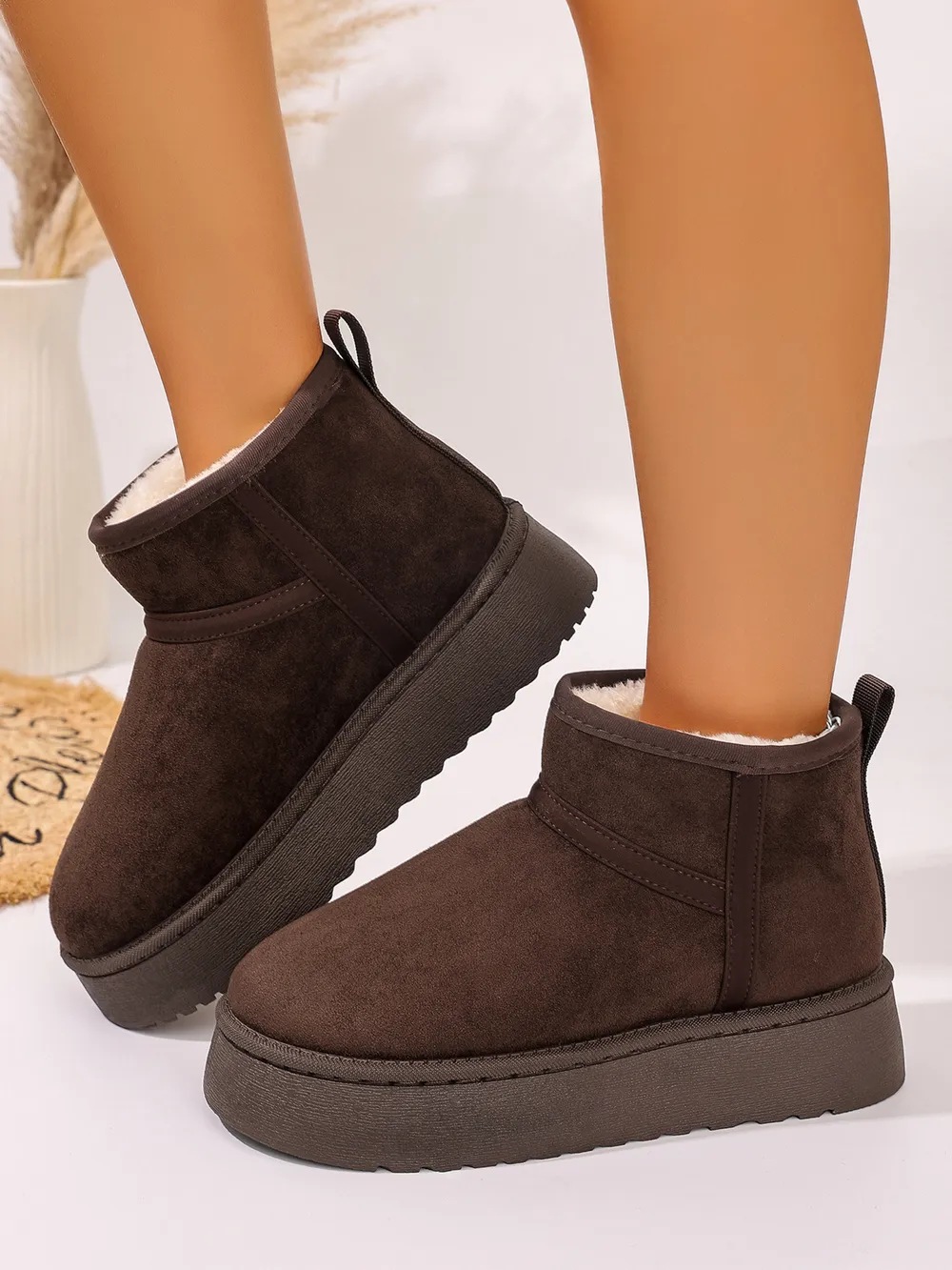 Platform Winter Ankle Boots with Cozy Fleece Lining, image 9
