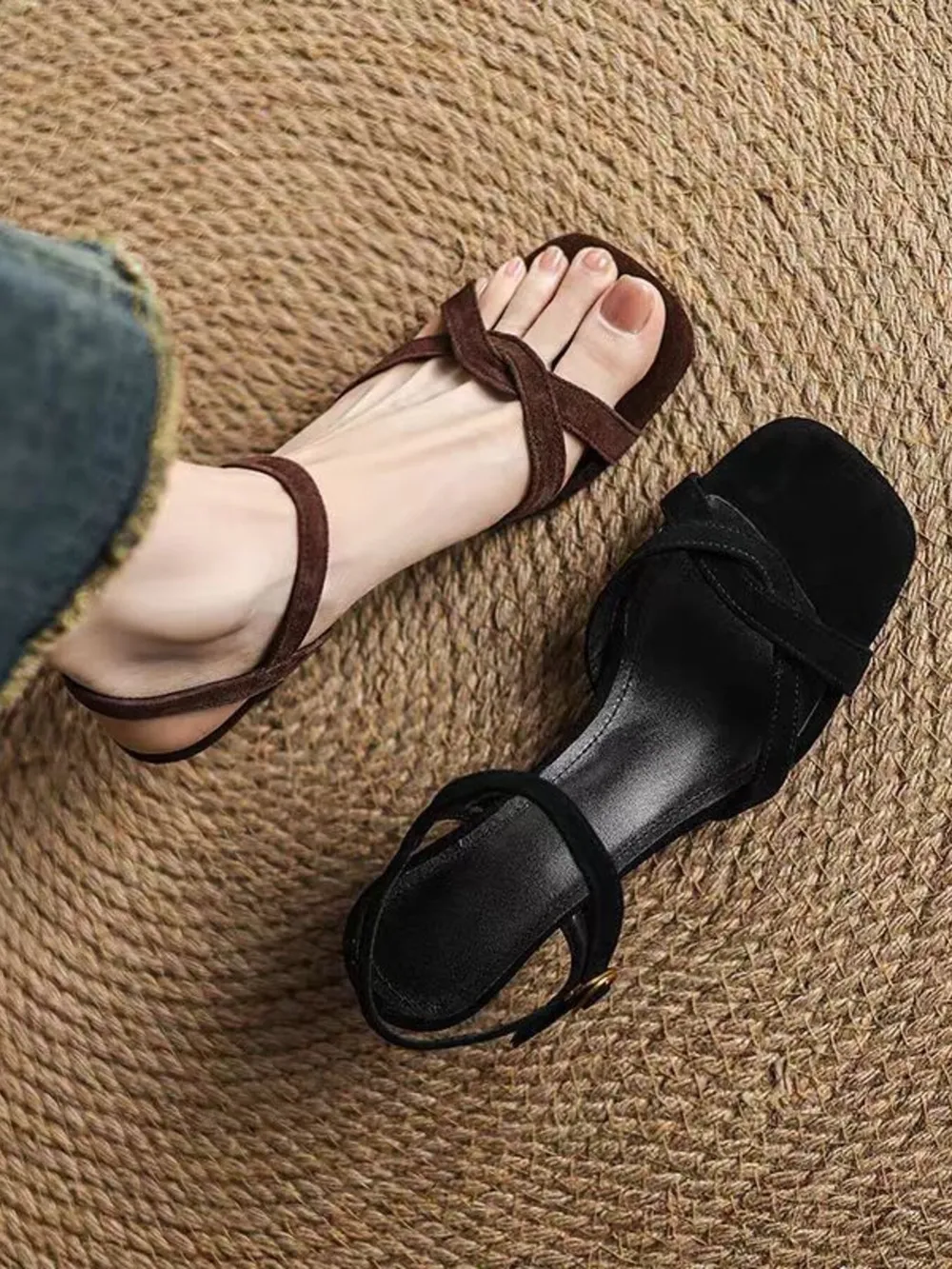 Strappy Low Heel Sandals, image 2
