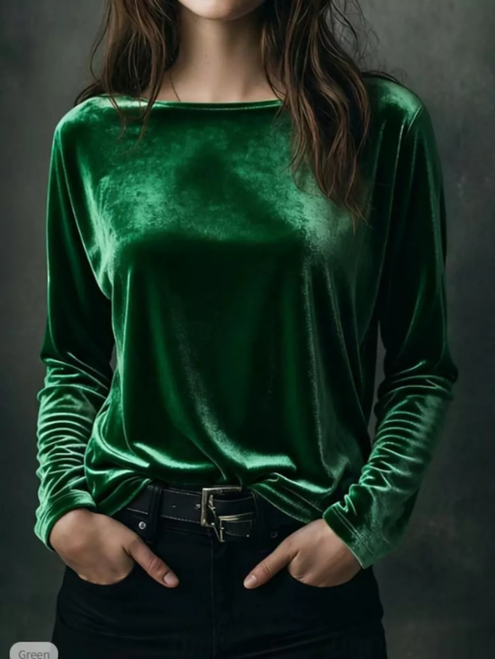 Full Size Velvet Long Sleeve T-Shirt Plus Size, image 15