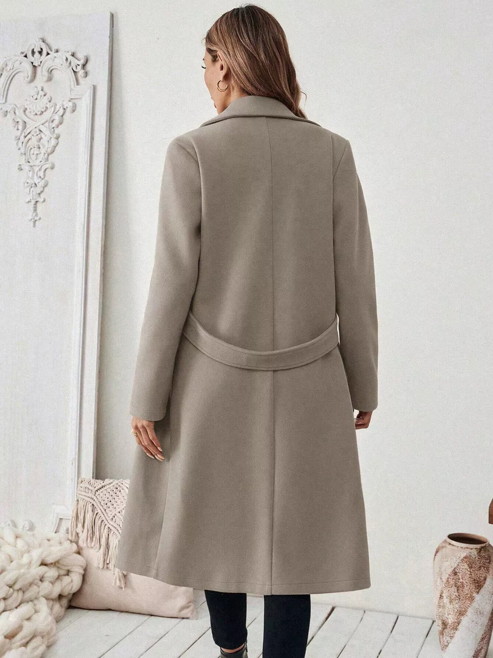 One Button Wool Blend Overcoat, image 16
