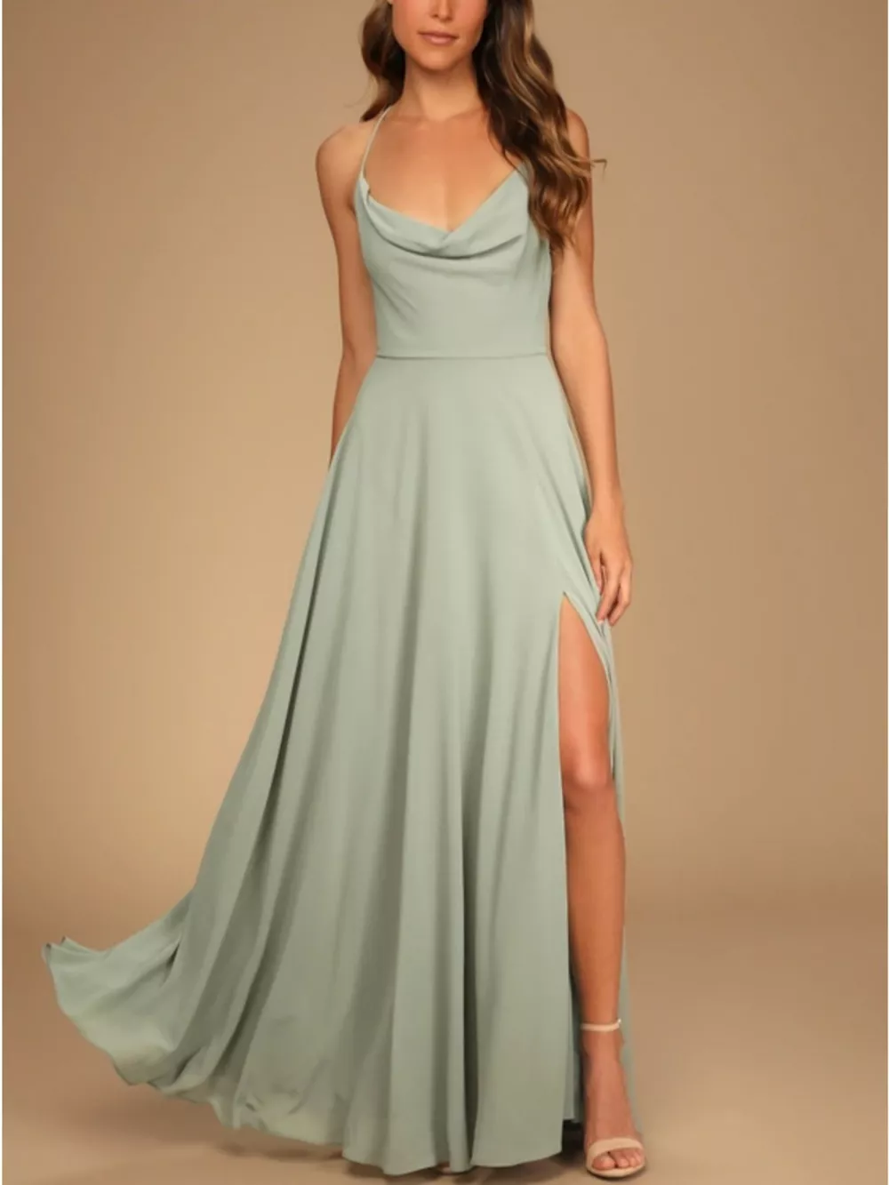 Slit Cowl Neck Maxi Dress, image 8