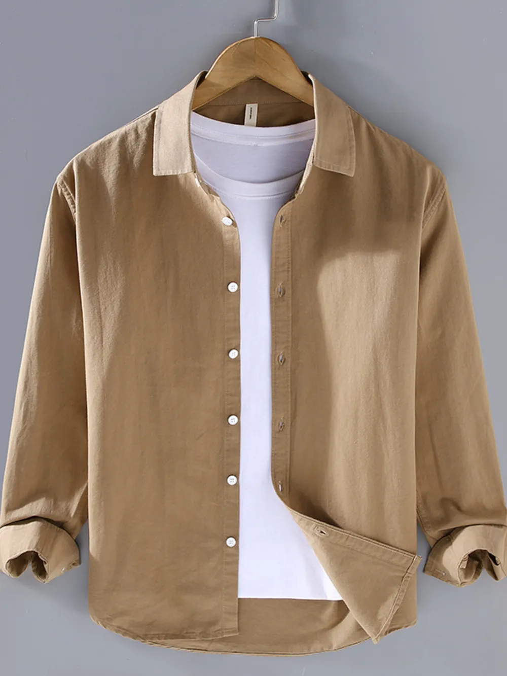 Men's Plus Size Button Up Long Sleeve Shirt, image 6