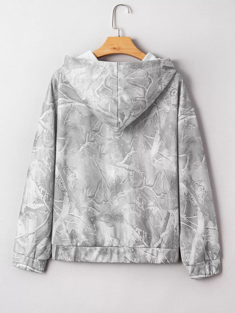 Camouflage Woodland Print Oversized Sporty Hoodie, image 2
