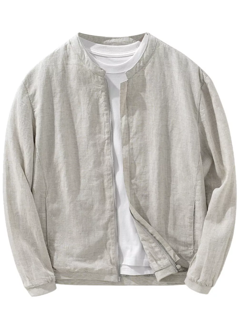 Men's Plus Size Zip Up Long Sleeve Jacket, image 2