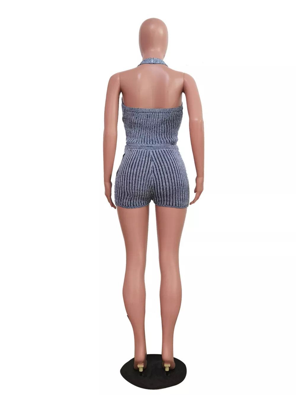 Halter Neck Top and Shorts Sweater Set, image 6