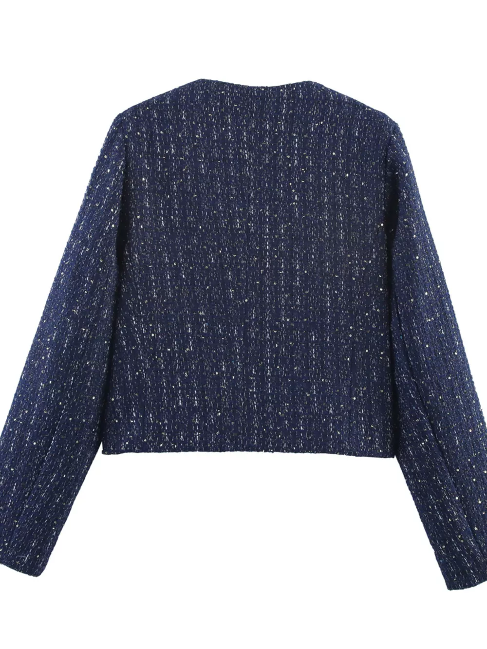 Tweed Button Up Cropped Outerwear, image 3
