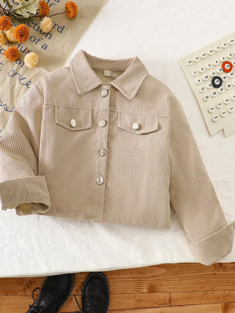 Children's Casual Corduroy Button-Up Jacket