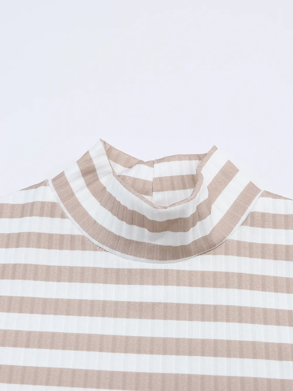 Striped Textured Knit Long Sleeve Tee, image 5