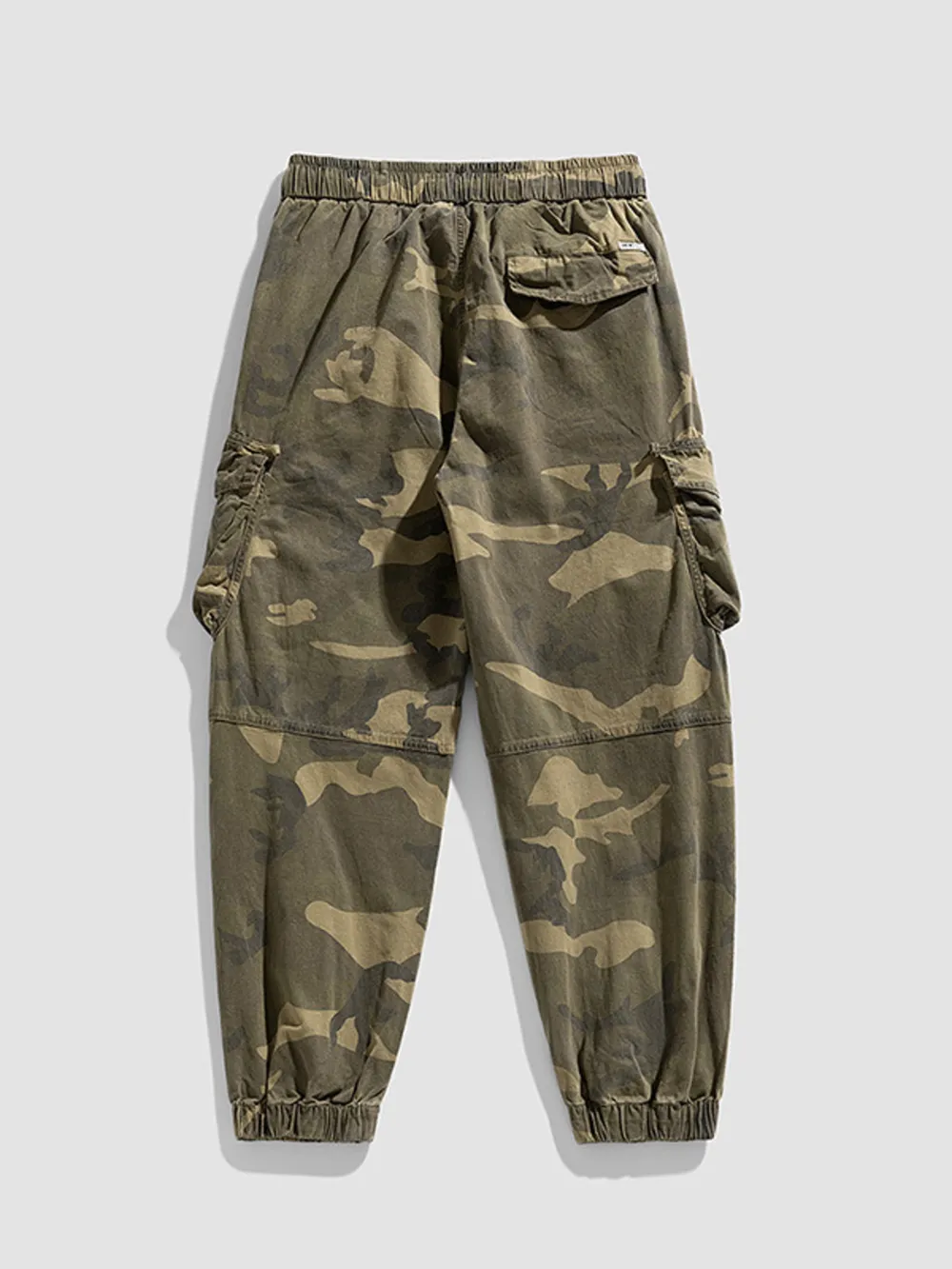 Men's Plus Size Camouflage Cargo Pants with Drawstring, image 3
