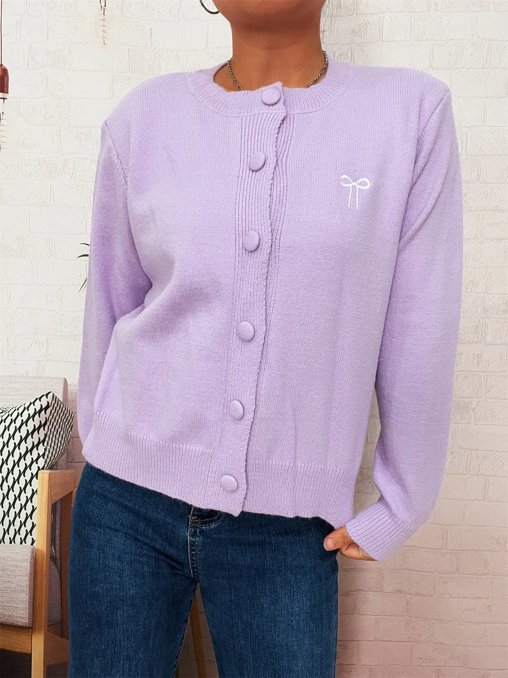 Button-Up Long Sleeve Cardigan, image 19