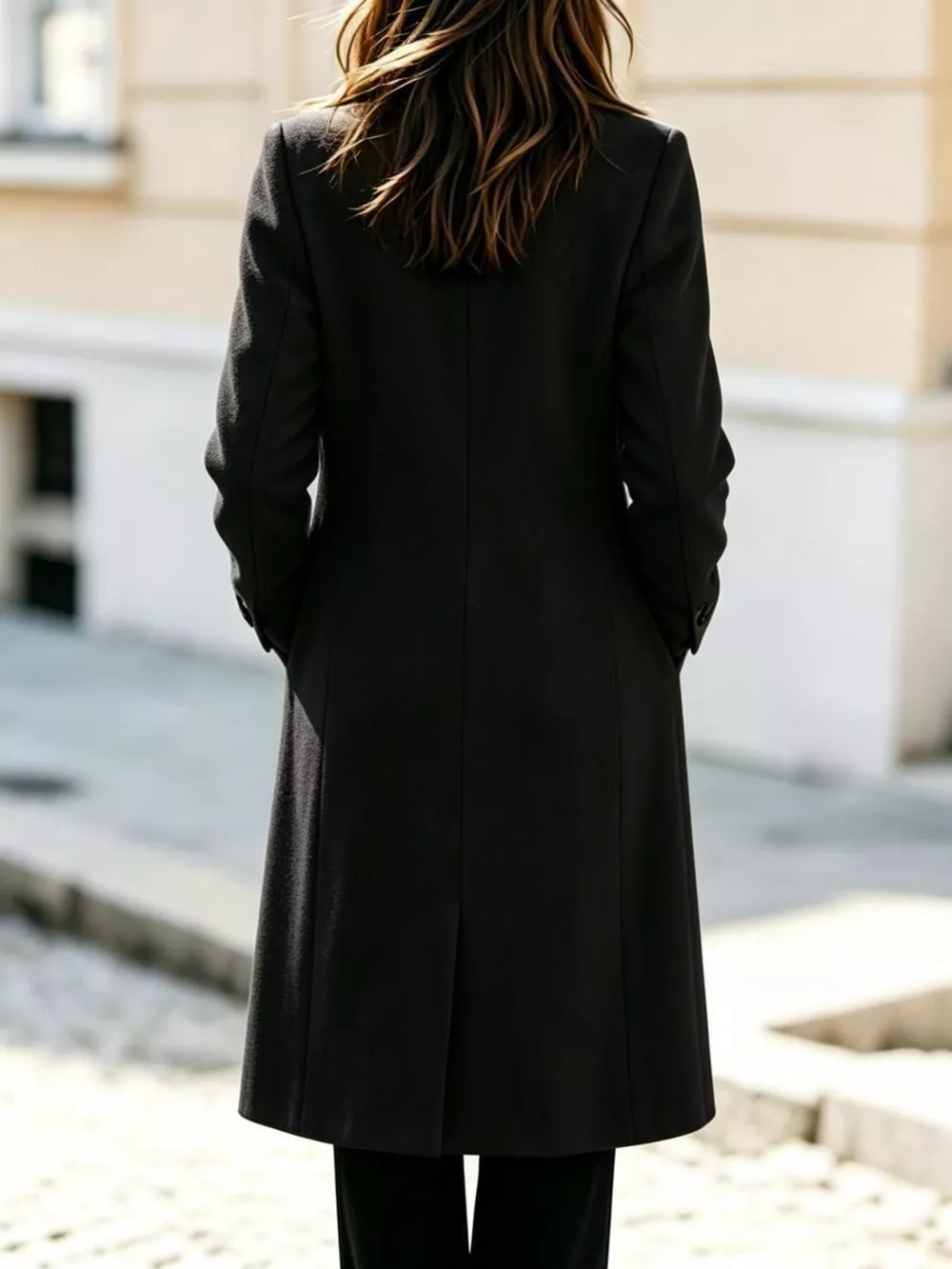 Double-Breasted Lapel Collar Coat, image 8