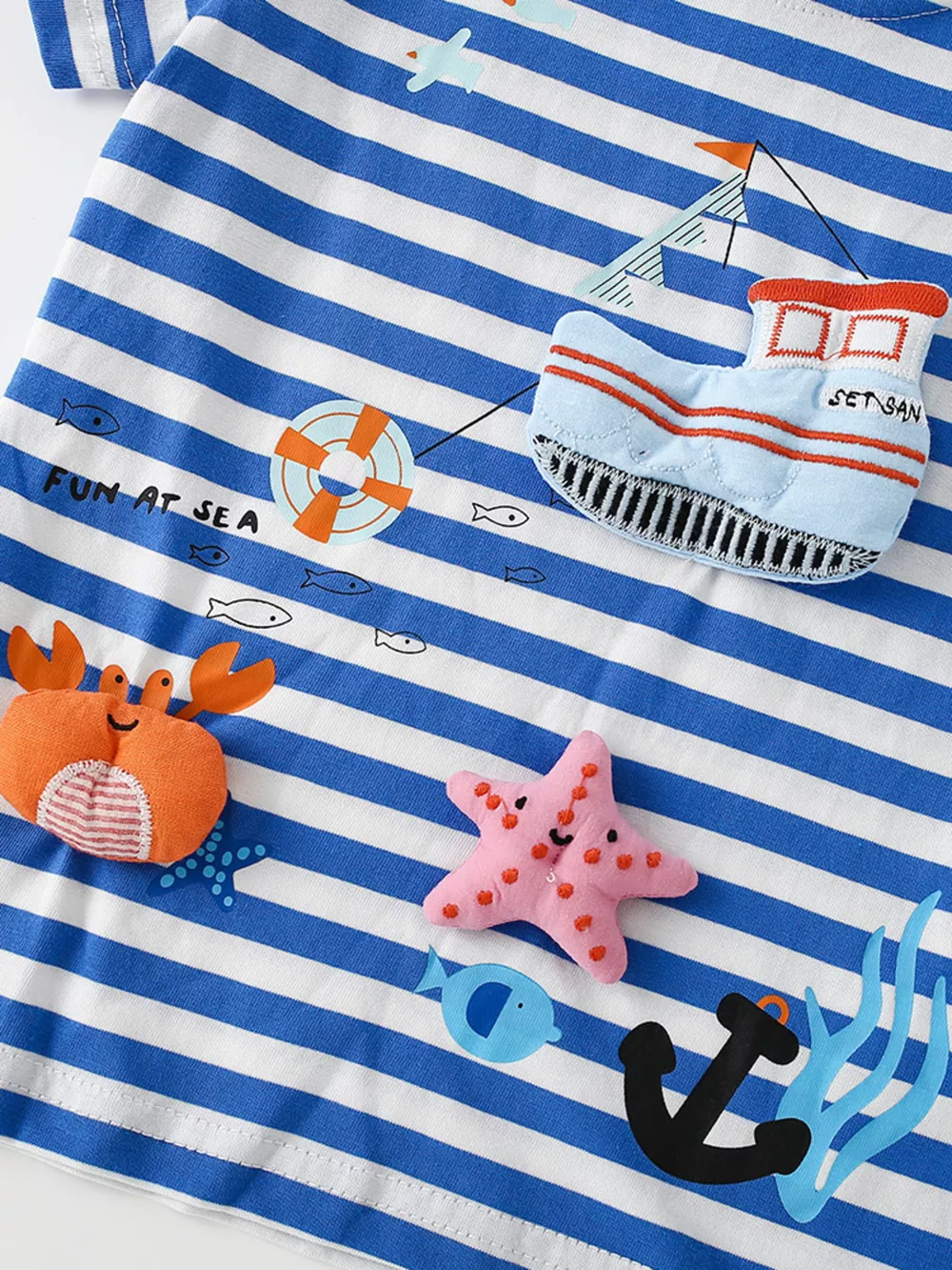 Children's Nautical Adventure Striped Short Sleeve Tee, image 4