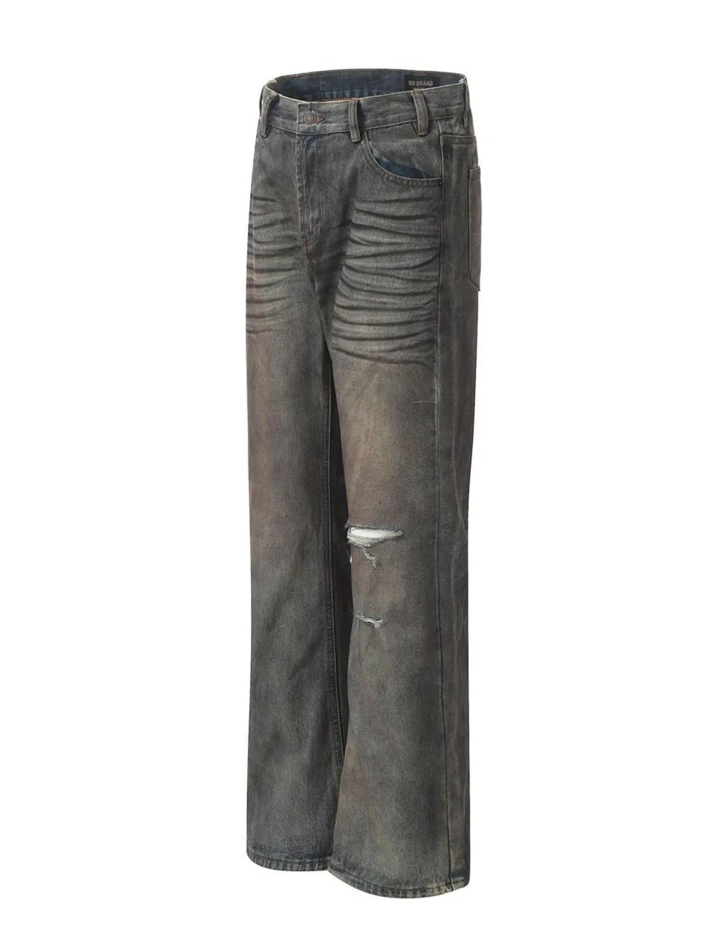 Men's Vintage Distressed Bootcut Jeans, image 2