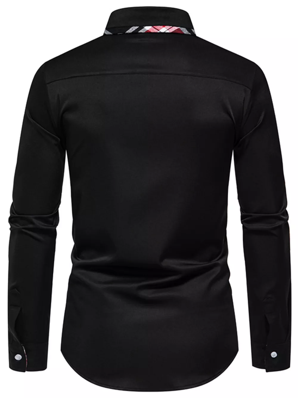 Men's Slim Fit Long Sleeve Plaid Trim Shirt, image 11