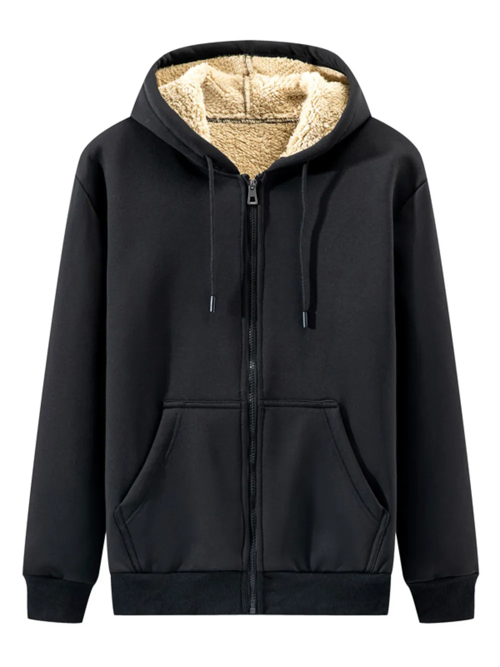 Men's Plus Size Fleece Lined Zip-Up Hoodie