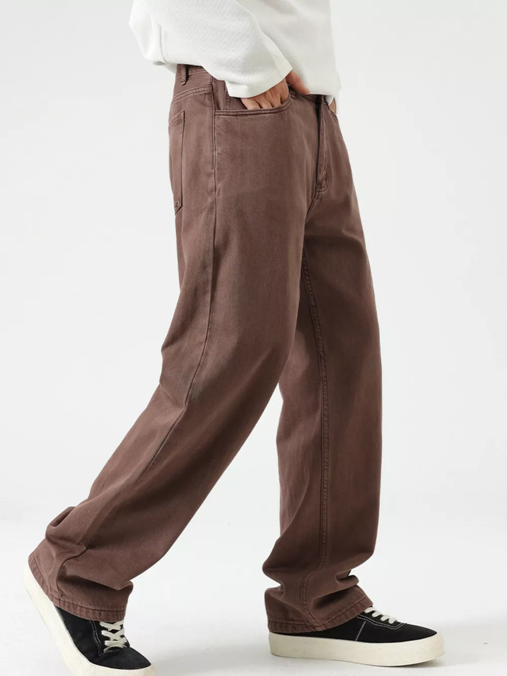 Men's Vintage Wash Wide Leg Jeans, image 4