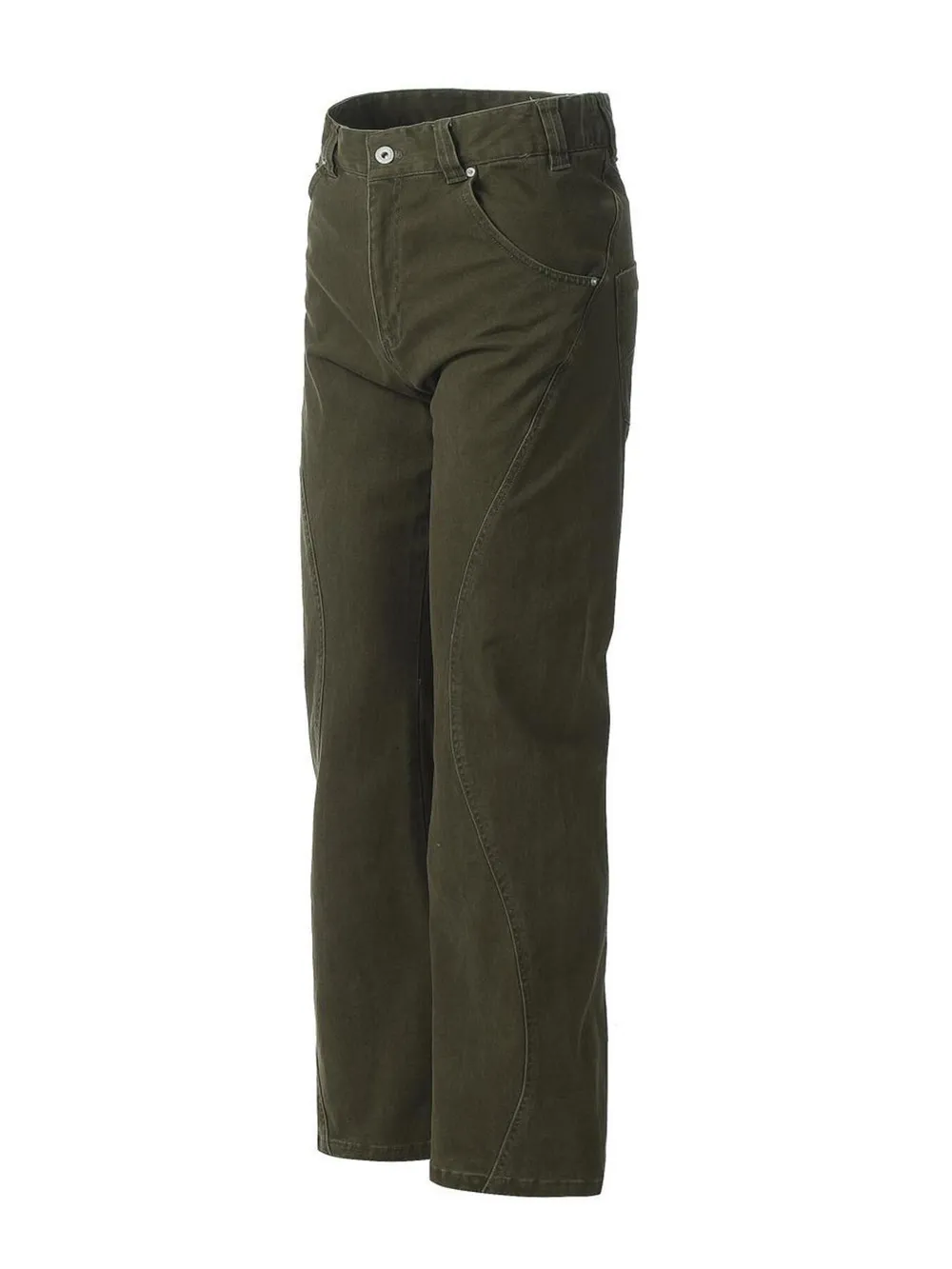 Men's Washed High Waist Flare Pants, image 4