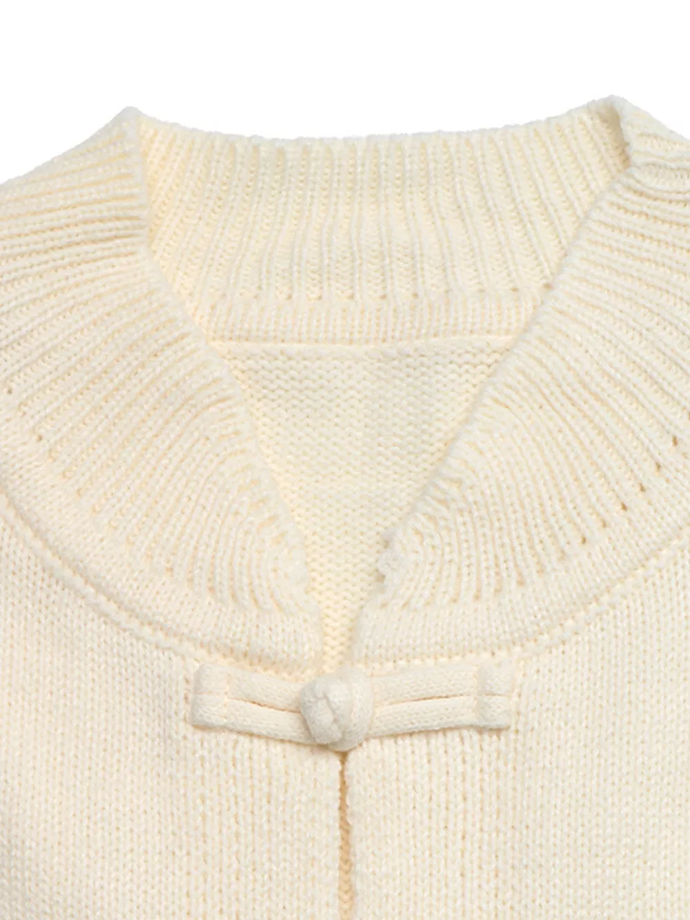 Chinese Knot Button Cardigan with Contrast Side Stripes, image 7