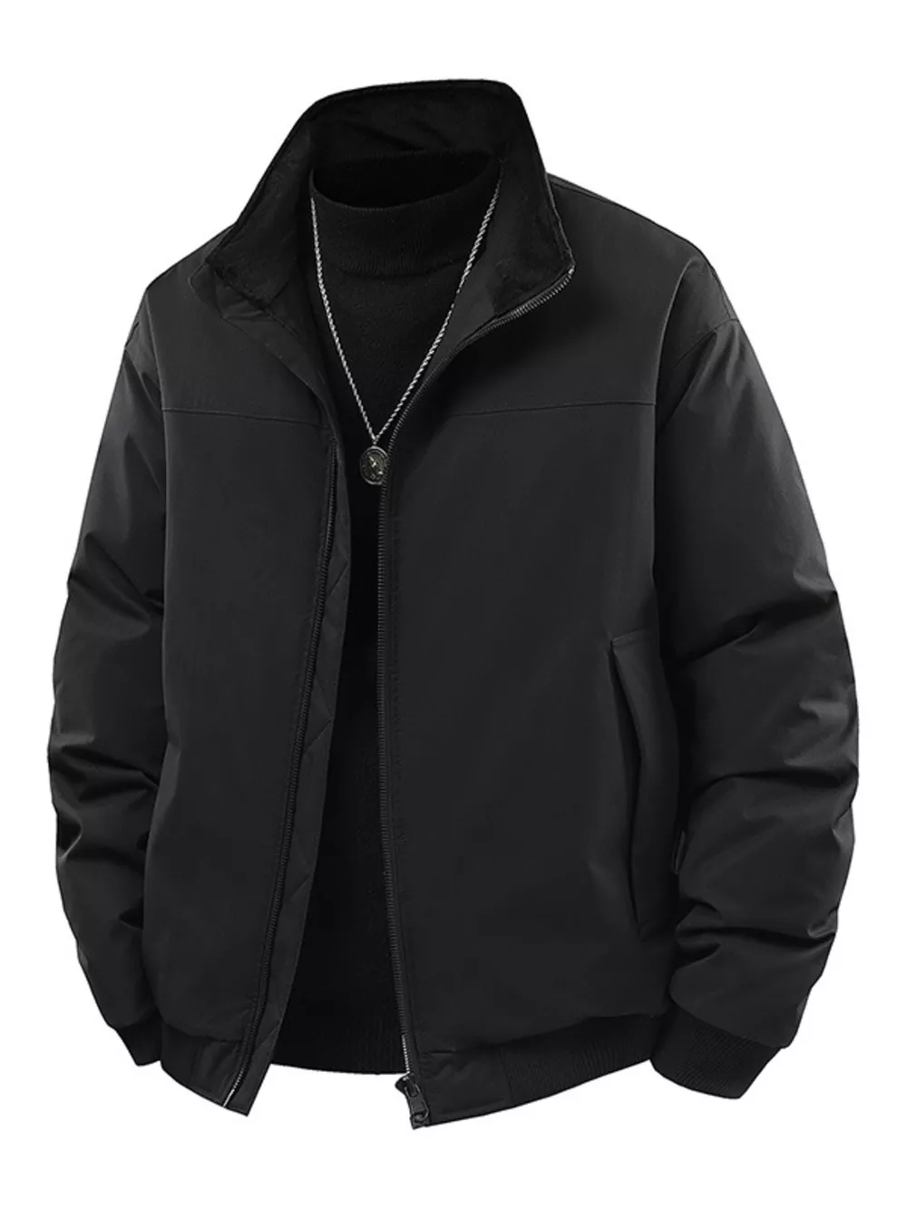 Men's Casual Stand Collar Lightweight Bomber Jacket