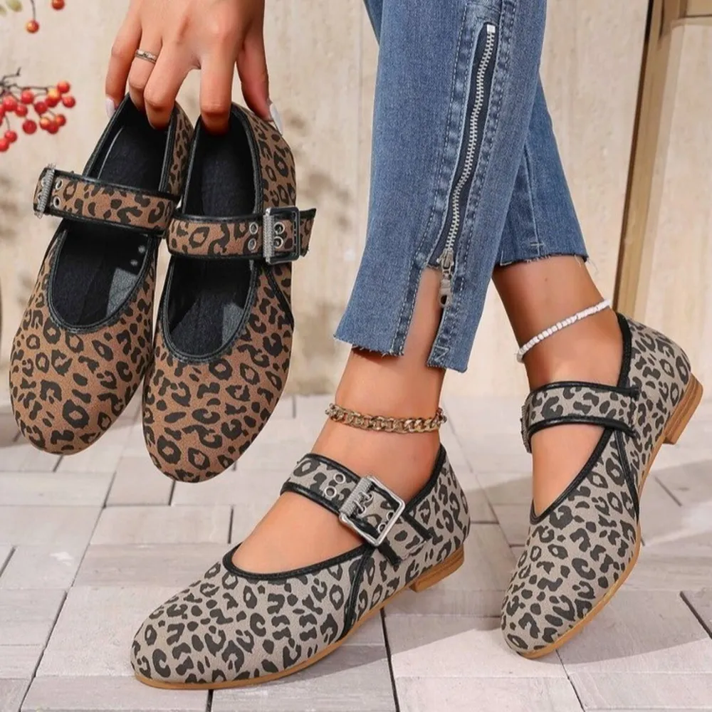 Leopard Print Mary Jane Loafers, image 2